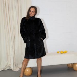 Angel Wings by Lucy MacGill fur collection Winter 23 - Chica Chica Black Jacket